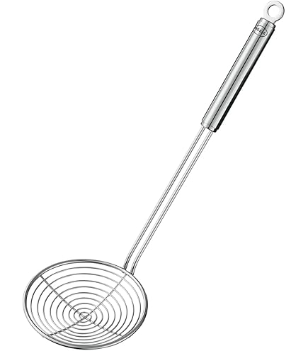 FMprofessional Abseihlöffel 40cm Edelstahl - Küchenhelfer Zum Abseihen