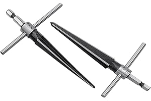 Treki 2 Stück Handlich Konische Reibahle mit T-Griffe Stahl Kegelreibahle zum Bohren Loch 3-13mm und 5-16mm, Kegel Handreibahle mit Sechskantschaft für Gitarre Holzarbeiter Bohrwerkzeug