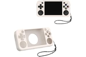 HESUPY Custodia protettiva in silicone per console di gioco ANBERNIC RG35XX H retrò, custodia morbida protettiva anti-urto e anti-goccia, protezione completa, con cordino (bianco)