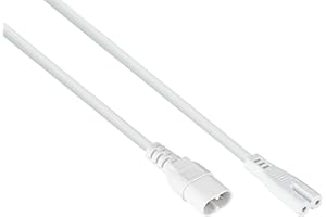 Kabelmeister Euro-Verlängerung Stecker C8 an Buchse C7 / Euro 8, weiß, 0,5m