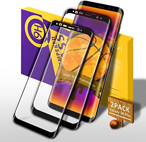 Dahuang Galaxy S8 Plus Screen Protector, [2 Pack] 3D Full Coverage Tempered Glass Screen Protector, 9H Hardness, Anti-Scratch and HD Crystal Clear Protective Film Guard Cover for Samsung S8 Plus - Black