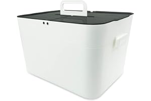 GUTE Medical Box Storage Box, First Aid Box, Portable Medicine Container Box, Medicine Tin with Double Layer and 4 Compartments, Home Office Car School Multifunctional Organizer Box White | 29x20.5x18cm