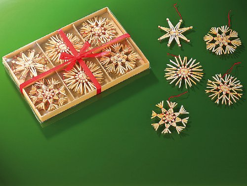 infactory 24 festliche Strohsterne für den Weihnachtsbaum - 2