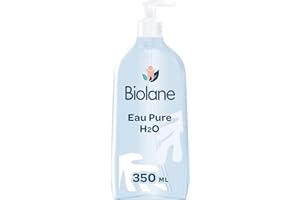 BIOLANE - Czysta woda H2O - Nowe opakowanie - środek do czyszczenia twarzy, ciała i fotelika dla dziecka - bez spłukiwania - 1 butelka z pompką 350ml - Wyprodukowano we Francji