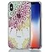 Produktbild iphone X Hülle, MKOAWA Kunst Gemaltes Kristall Bling Glänzend Funkeln Glitzer Durchsichtig Klar TPU Silikon Hülle Schutz Handy Tasche Etui Bumper Hülle für Apple iphone X/10 (5.8 Zoll) (No.3)