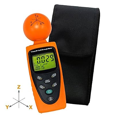 TekcoPlus Testeur de détecteur d'électroSmog de champ électromagnétique de Digital de l'axe 50MHz ~ 3.5GHz d'électroSmog de champ de HandHeld Digital