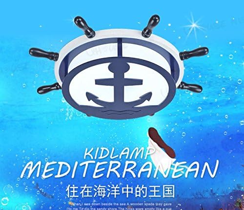 OwOw Modern Simple Children'S Room Wonderful And Cool Mediterranean Rudder Led Cartoon Art Eyebrow Boy Pendant Lights Ceiling Lights For Boys Or Girls Living Room Decoration Full Imagination,580*580*150Mm