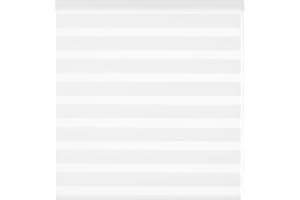 ZEBRA TEXTIL Estoralis Sansa Estor Enrollable Noche y día Premium con galería | Blanco, Estor de 125 x 255 cm (Ancho x Alto) | Tamaño de la Tela 122 x 250 cm | Estor Noche y día Elegante