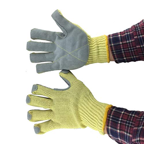 Preisvergleich Produktbild SONGDP Industrielle Handschuhe Küchenhandschuh für Lebensmittelqualität Schnittschutzhandschuhe, Nahtleder, schnittfeste, verschleißfeste Punktionshandschuhe, Sicherheitsarbeitshandschuhe Anti-Slash C