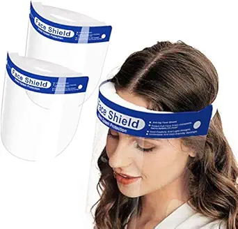 Kayra D?cor Face Shield with Adjustable Elastic Strap Anti-Splash Protective Facial Transparent Cover Full Face Visor with Eye & Head Protection 350 Micron, Pack of 2