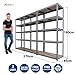 Produktbild Garagen-Regale, 5 Etagen, Extra robust – 180 cm breit, 90 cm hoch, 45 cm Tief, 265 kg pro Regal, 1,2 mm dicker Rahmen, 3 Stück