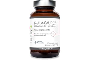 ‎KENAY R-Alpha-Liponsäure (R-ALA Bio-Enhanced) 300mg pro Tagesdosis - pflanzliche Kapsel - Vegan - Ohne Magnesiumstearat - 60 Kapseln vege KENAY EUROPE