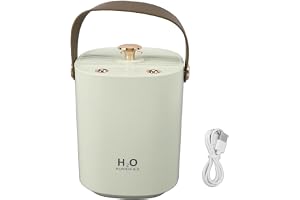 Bärbar Luftfuktare med Dubbla Spraymunstycken, 1,2L, USB-driven, Cool Mist, Nattljus, för Sovrum och Kontor