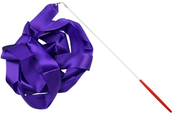 Aofocy 4 M Rubans De Danse Rythmique Gymnastique Ruban Streamer Rod Baton Rubans Twirling avec Bâton pour Enfants Danse Artistique 1 Pcs Pourpre