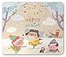 Produktbild Granddaughter Mouse Pad, Elderly Grandparents with The Girl Skating on Ice Noel Happy Winter Quote, Standard Size Rectangle Non-Slip Rubber Mousepad, Multicolor