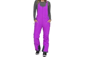 Zukmuk Salopette da Adulto Donna Uomo Salopette da Sci Senza Maniche Tuta da Neve con Tracolla Regolabile con Tasche Resistente all'Acqua