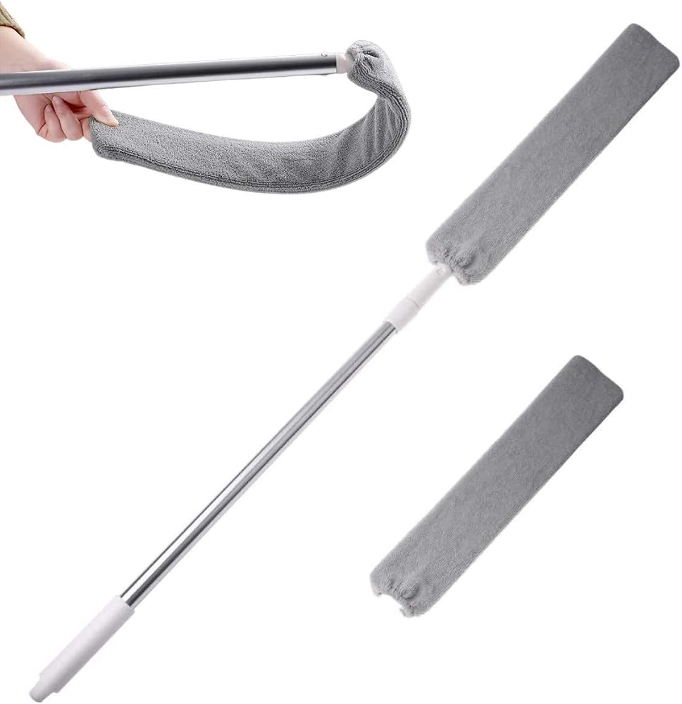 BUFFER® Sihirli Mikrofiber Başlıklı Girintili Yüzey Dip Köşe Raf Temizleme Mopu Toz Alma Fırçası