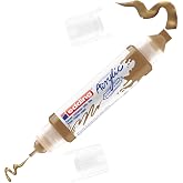 edding 5400 akrilik 3D double liner - altın - 1 &ccedil;ift u&ccedil;lu akrilik t&uuml;p - 2-3 mm ve 5-10 mm genişliğinde &ccedil;ift u&ccedil;
