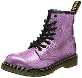 dr martens pink holographic Durable AirWair Air-Cushioned rubber sole with grooved edges
