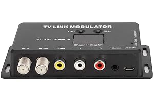 FastUU Modulateur IR, Tm70 UHF TV Link Modulator Convertisseur AV vers RF Adaptateur d'extension IR Robuste et Durable, avec Affichage de Canal, Compatible avec Les décodeurs et Autres Sources A/V