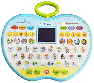 KIDDILY Educational Computer ABC and 123 Learning Kids Laptop with LED Display and Music (Multi-Color)