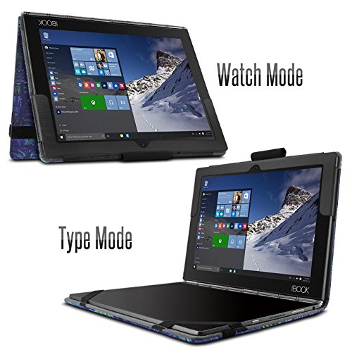 Lenovo Yoga Book hülle,Infiland Slim Fit Folio PU-lederne dünne Kunstleder Schutzhülle Cover Tasche für Lenovo Yoga Book 25,65cm (10,1 Zoll Full HD) 2-in-1 Tablet PC (mit Auto Schlaf / Wach Funktion)(Sterne) - 5