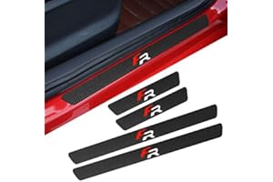 SANQIUTOU 4pcs Car Door Sill Protector Strips for Seat FR Leon Ibiza cupra, Carbon Fiber Threshold Protective Film Kick Plate Cover Sticker Interior Accessories