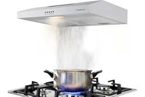 GASLAND SR60SP 60cm Silber LED Beleuchtung Wandmontage, 3 Leistungsstufen Abluft Umluft/Abnehmbarer Filter x2 / 200m³ /h Abgaszirkulation/ 2W LED