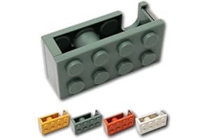 THREE STARS Dispensador Cinta Adhesiva en Forma de Bloque | Divertido | Regalo Ideal para niños/niñas y adolescentes | 4 Colores Disponibles | Portarrollo para Escritorios (Verde)