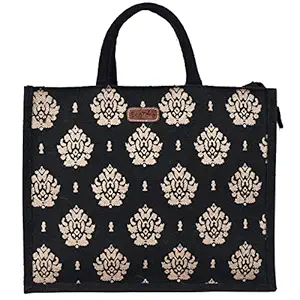 ECOTARA Jute Shopping & Vegetable Bag -Large(Black)
