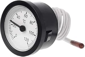 RANRAO Termómetro capilar del medidor de la temperatura de 1pc, termómetro del dial con el indicador capilar de la temperatura 0-120°C para el líquido del agua y el aceite