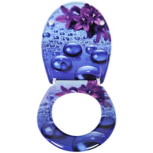 WOLTU 2474 Toilettensitz Wc Sitz mit Absenkautomatik, Duroplast, Fast Fix/Schnellbefestigung, Softclose Scharnier, Antibakteriell, Violett - 3