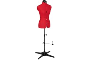 Adjustoform FG304 Sew Simple Schneiderpuppe, Nähpuppe, 8 verstellbare Teile, Größen 38 bis 46, klein, Mohnrot, Mohnblumenroter Nylonstoff, Rot (Poppy Red), S