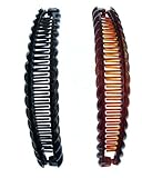one black and one brown tort long banana hair clips dual purchase 15cm