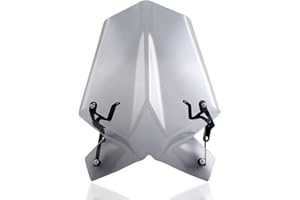 FATEXPRESS Motorcycle Double Bubble Windshield Windscreen Touring Wind Shield Screen Deflector Flyscreen Protector with Bracket for K.T.M Duke 125 Duke125 2017-2022 Duke 390 Duke390 2017-2023 (Light Smoke)