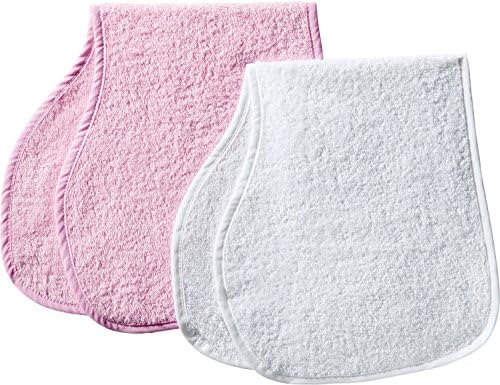 Kinderbutt 2-pk burp cloths towelling rose pink/white