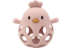 Sichy Silikon Hühnchen Beißring Baby, Beißspielzeug Kühlende Zahnungshilfe, Baby Spielzeug für Sinnes und Kauentwicklung, BPA-frei - Zahnen und Greifling Nursing für Babys ab 3 Monaten