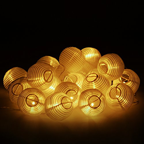 Uping® Led Lichterkette 20er Batterienbetriebene Lampions Laterne für Party, Garten, Weihnachten, Halloween, Hochzeit, Beleuchtung Deko usw. 4,2M warmweiß - 6