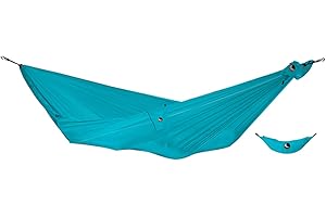 Ticket to the Moon Fair Trade & Artisanal Compact-Hamac Turquoise pour Voyages, Camping, Jardin, Maison, 3.2 * 1.55m, 480g, Durable Nylon en Soie De Parachute, Installation < 1min
