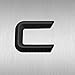 Produktbild Schwarz-matter 3D Buchstaben "C" 26mm
