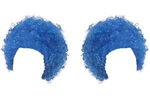 Stylex Party Ltd Afro Blue Wig Thing 1 and 2 Hair Seuss World Book Day Fluffy Cat Hat Dress Up Pack of 2