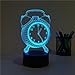 Produktbild Zeit Clock Creative 3D Small Night Light Touch Schalter Stereo Vision Small Lampe 3D Optical Illusion Night Light 7 Farben-Changing Schreibtisch Lampe Tischleuchte mit intelligent, Touch Seven Color