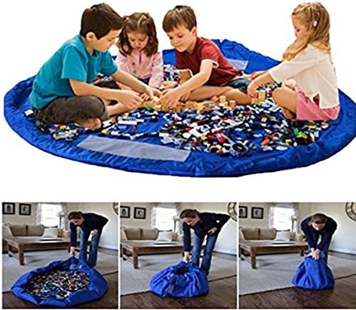 WISEUK Toy Storage Bag, Large Tidy Bag Kids Rug Portable Kids Toys Organizer Storage Drawstring Bag Play Mat 150cm