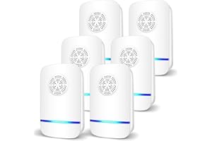 GOUSHY Ultrasuoni per Topi 6 Pack,Repellente Ultrasuoni Anti Zanzare, Repellente per Anti Topi, Zanzare, Scarafaggi, Formiche, Ragni, Roditori