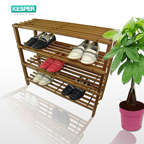 Schuhregal Schuhschrank Schuhständer Holz Tannenholz Dunkel FSC zertifizierte Tanne Kesper