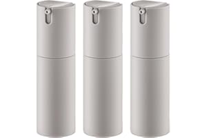 Lulupack 30ml Airless Pumpspender，Creme Behälter Spender，NachfüLlbare Spenderflasche，Handcreme Pumpflasche，Plastikflasche Reise Kosmetik (Grau,3PCS)