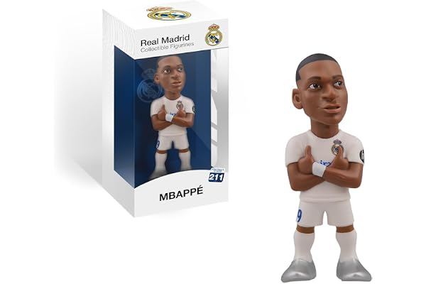 MINIX Figurines MN18451 Figurine de Mbappé, Real Madrid, Collection de 12 cm, idée Cadeau pour Enfants et Adultes, Fans de Football