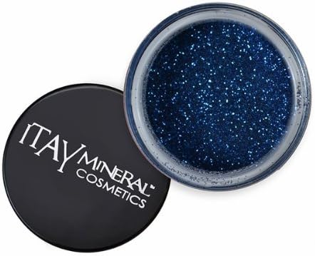 ITAY Mineral Cosmetics 1 Glitter Powder+Mica &amp; Glitter Primer and Bond+Eye Shimmer Brush+ Clear Airplane Travel Cosmetic Bag (Bundle of 4 Items) (G22 Deep Sea)