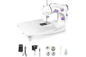 KUCKEE Sewing Machine with Telescopic Table and Built-in Light, Small Sewing Machine Suitable for Beginners or Professional Tailors or DIY