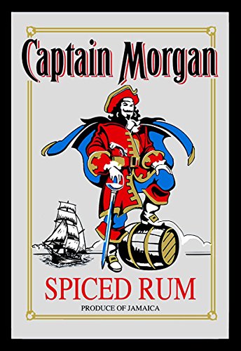 Captain Morgan Spiegel Rum Wandspiegel mit Schwarz